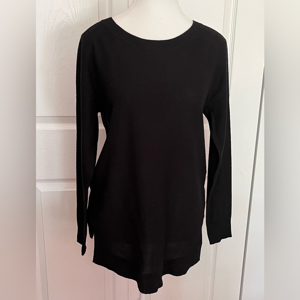 Banana Republic Black Extra Fine Merino Wool Sweater